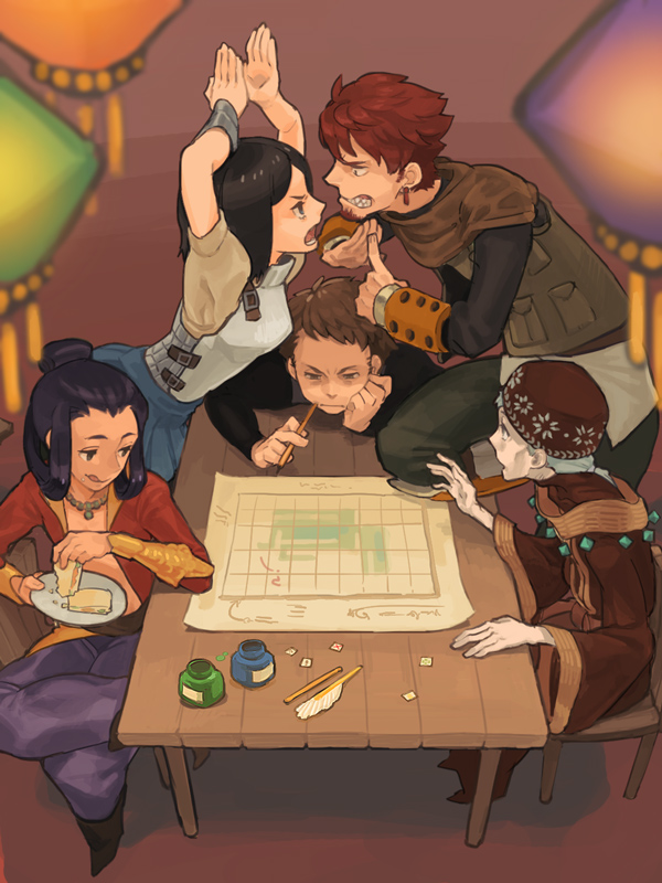 dancer, swordsman, fortress, rune master, sniper, and 5 more (sekaiju no meikyuu and 1 more) drawn by abragesushi