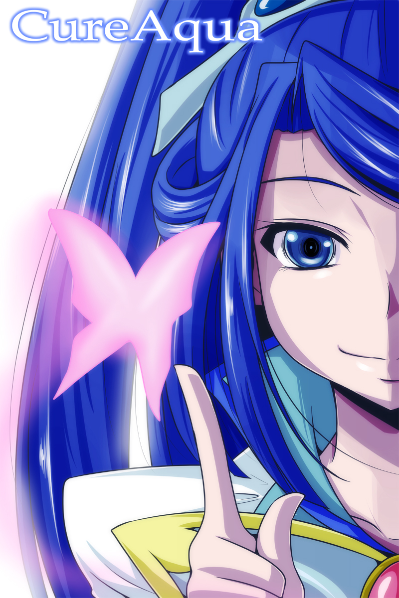 minazuki karen and cure aqua (precure and 1 more) drawn by nishi_koutarou