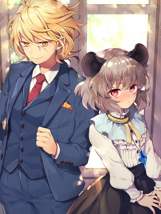 nazrin and toramaru shou (touhou) drawn by tomobe_kinuko