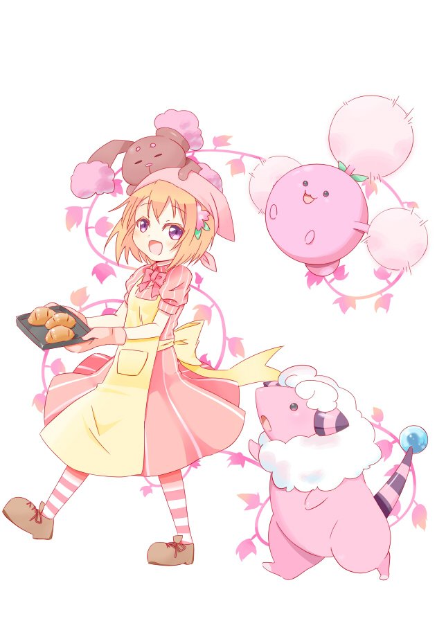 hoto cocoa, buneary, jumpluff, and flaaffy (pokemon and 1 more) drawn by hetareeji