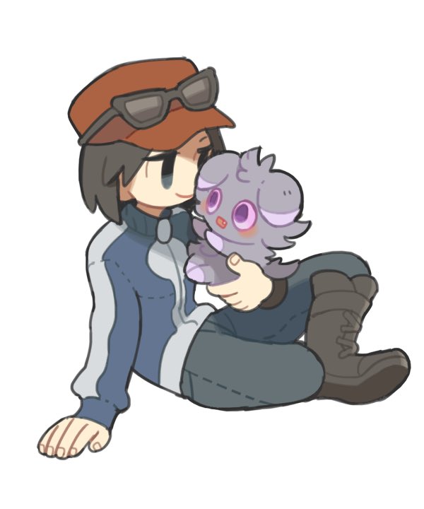 calem and espurr (pokemon and 1 more) drawn by kinni