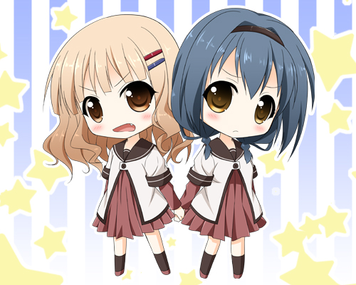oomuro sakurako and furutani himawari (yuruyuri) drawn by endori