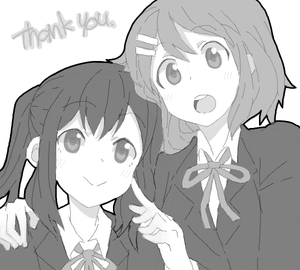 nakano azusa and hirasawa yui (k-on!) drawn by kuzu_kow