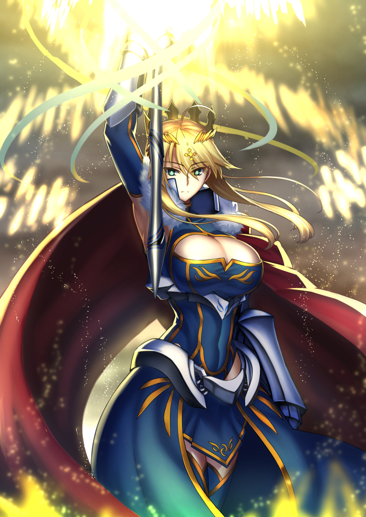 artoria pendragon and lion king (fate and 2 more) drawn by kotera_ryou