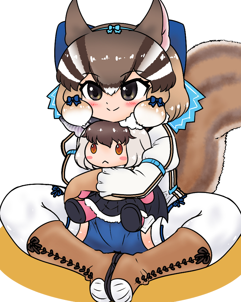 brown long-eared bat and siberian chipmunk (kemono friends and 2 more) drawn by edamamezooooo