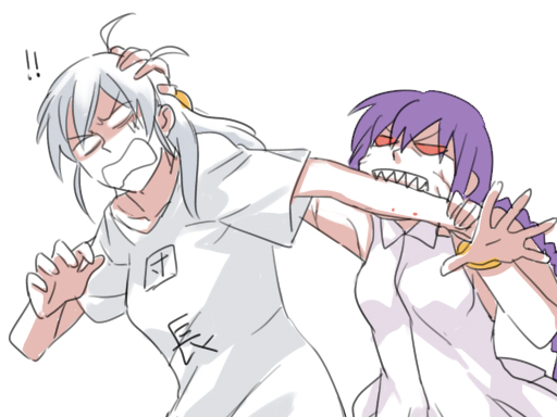 sion eltnam, riesbyfe stridberg, and sion tatari (tsukihime and 1 more) drawn by 6_(yuchae)