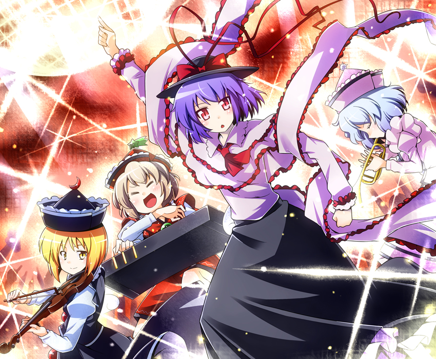 nagae iku, lunasa prismriver, lyrica prismriver, and merlin prismriver (touhou and 1 more) drawn by kiku_hitomoji
