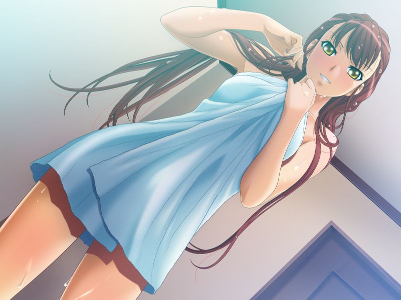 Anime girl in a towel
