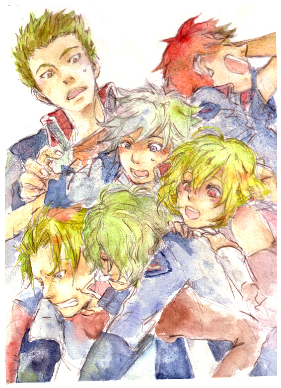 stellar loussier, shani andras, clotho buer, orga sabnak, auel neider, and 1 more (gundam and 2 more) drawn by tetotetote