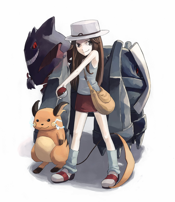 leaf, gengar, raichu, and metagross (pokemon and 1 more) drawn by itsutsu