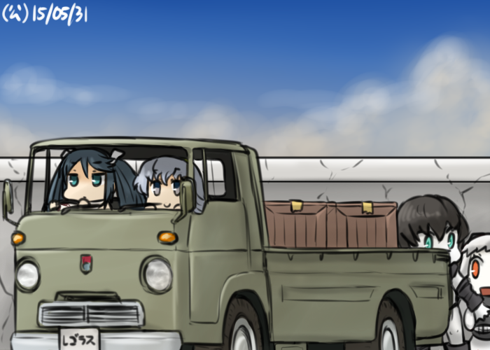 northern ocean princess, isuzu, yamagumo, and ri-class heavy cruiser (kantai collection) drawn by hamu_koutarou