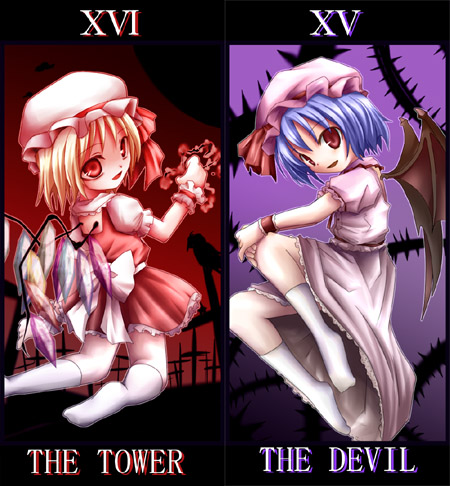 remilia scarlet and flandre scarlet (touhou) drawn by tenmaru