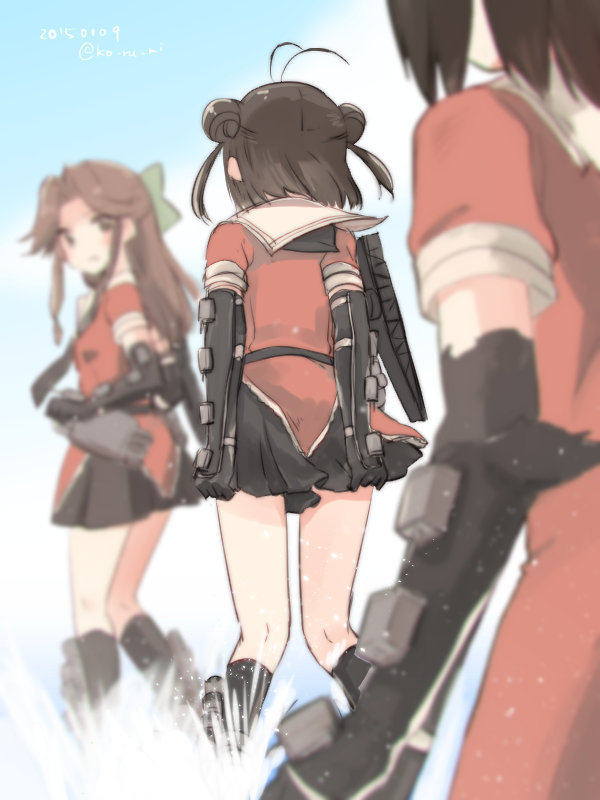 sendai, naka, and jintsuu (kantai collection) drawn by koruri