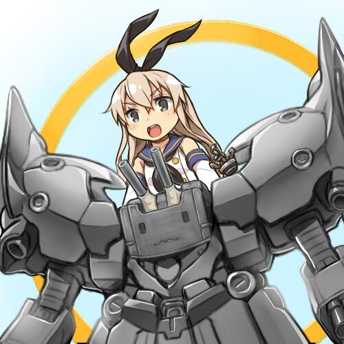 shimakaze, rensouhou-chan, and neo zeong (kantai collection and 2 more) drawn by komase_(jkp423)
