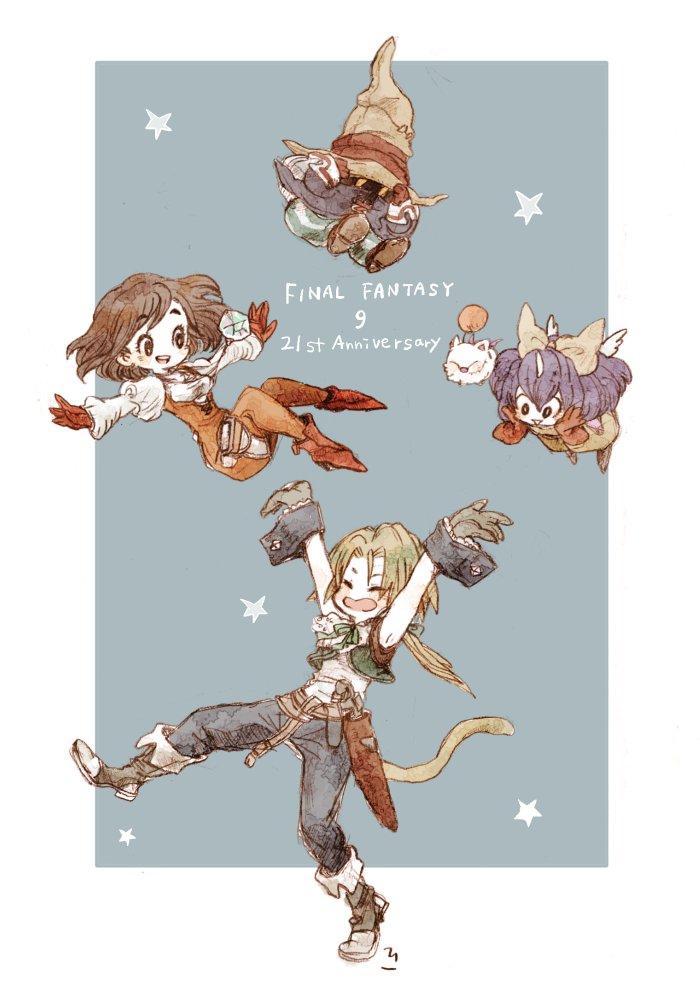 moogle, zidane tribal, garnet til alexandros xvii, black mage, vivi ornitier, and 1 more (final fantasy and 1 more) drawn by cosocosou