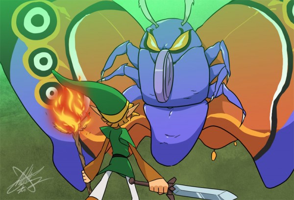 link and mothula (the legend of zelda and 1 more) drawn by matt_cummings