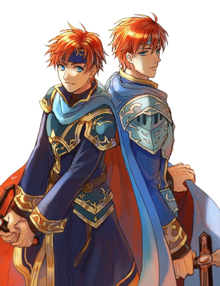 eliwood and roy (fire emblem and 3 more) drawn by akke