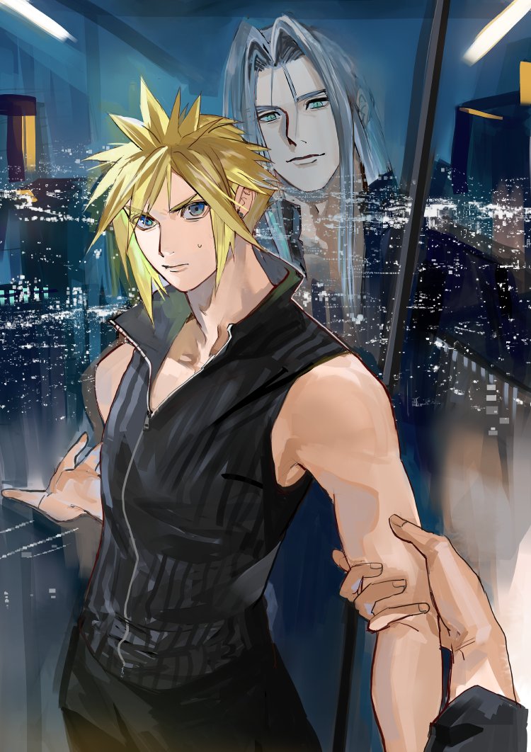 cloud strife and sephiroth (final fantasy and 2 more) drawn by jjn_ff7