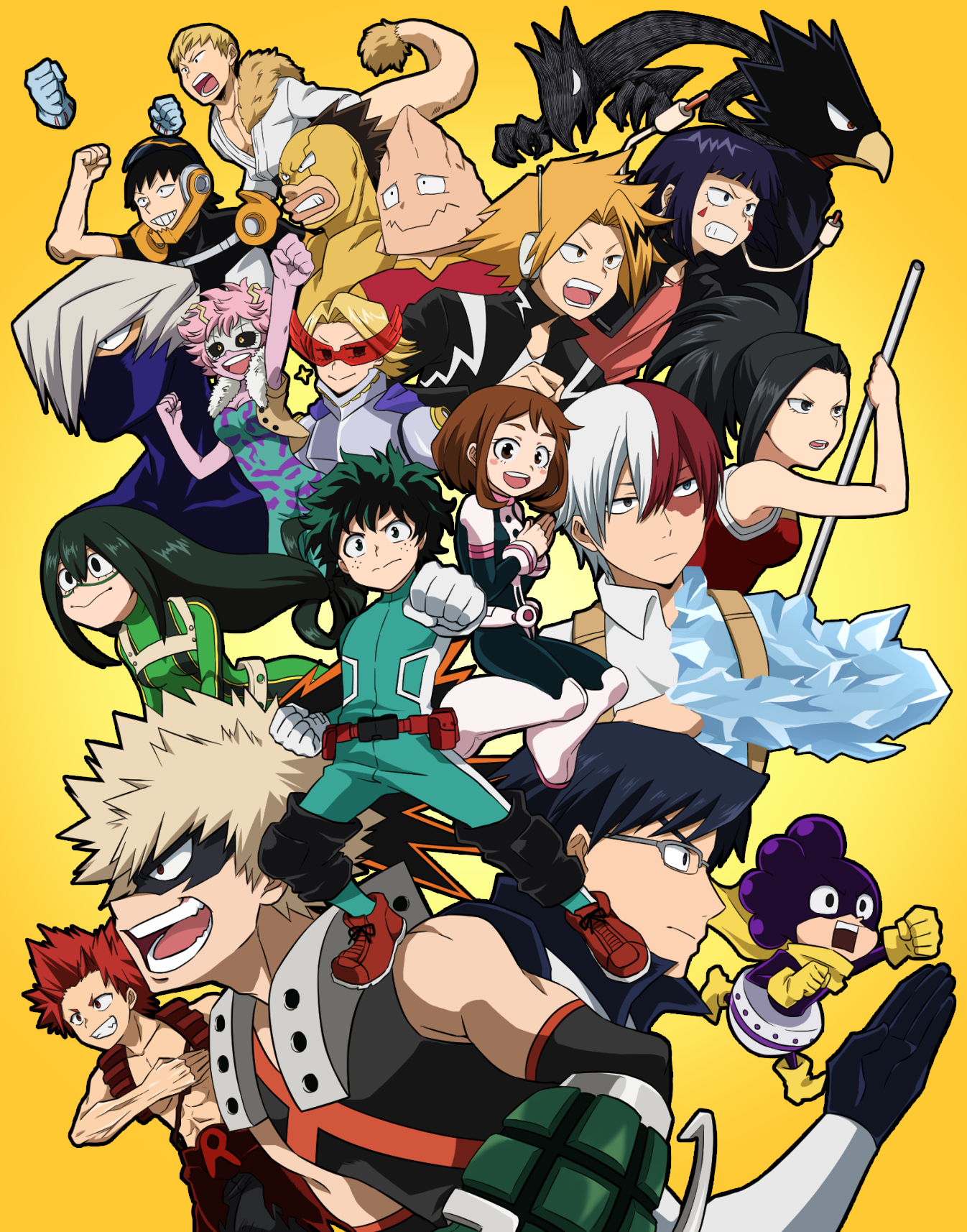 Uraraka Ochako Asui Tsuyu Midoriya Izuku Yaoyorozu Momo Bakugou Katsuki And 15 More Boku No Hero Academia Drawn By Itsuho Panel11 Danbooru