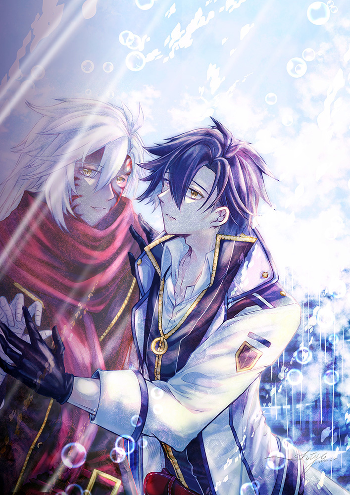 rean schwarzer and ishmelga rean (eiyuu densetsu and 1 more) drawn by toki_ya