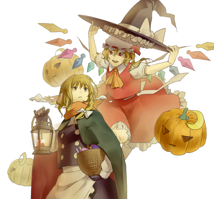 kirisame marisa and flandre scarlet (touhou) drawn by vitaminlemon