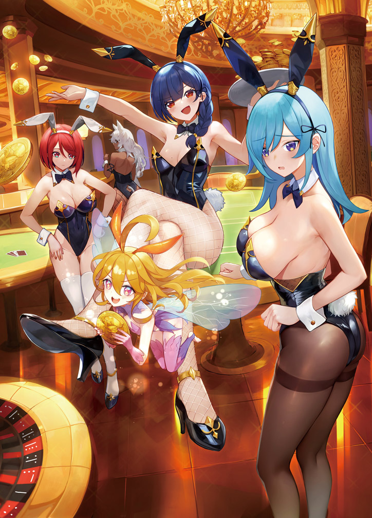minami, chiki, suu, mew, and fuu (sono isekai harem wa seiyaku tsuki.) drawn by pupps