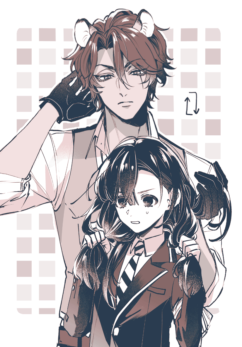 yuu and leona kingscholar (twisted wonderland) drawn by redrabbit44
