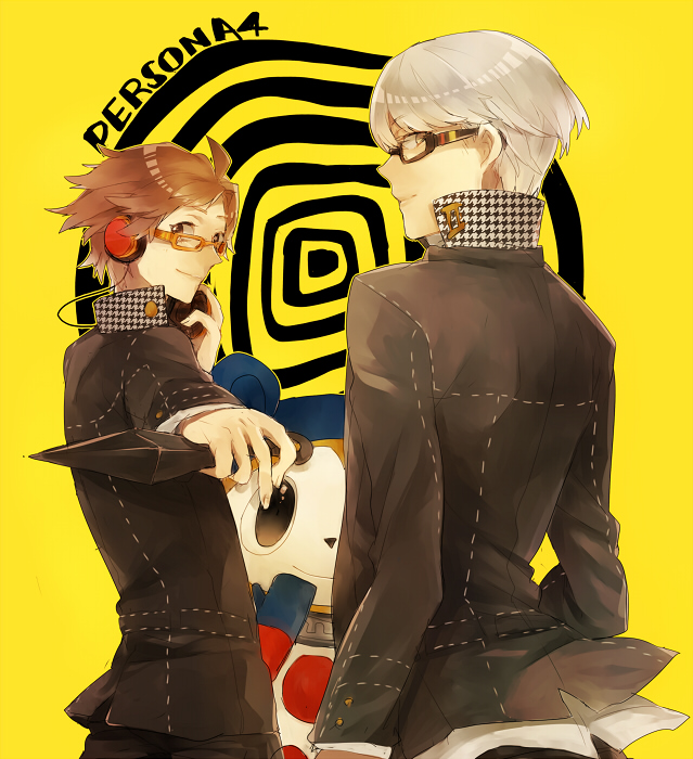 narukami yu, hanamura yousuke, and kuma (persona and 1 more) drawn by asuda