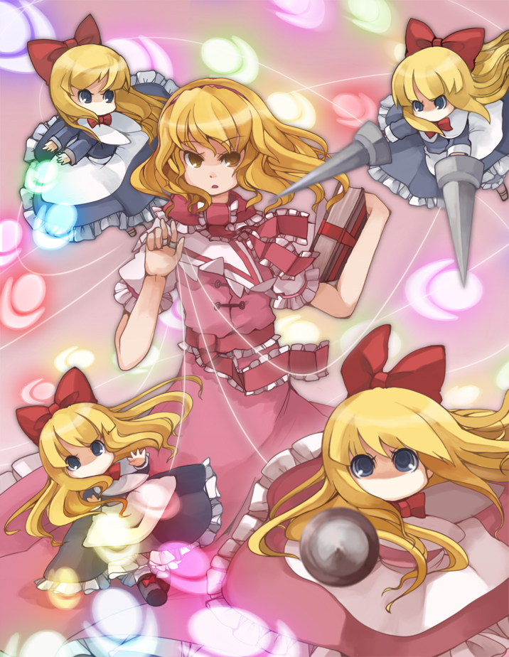 alice margatroid, shanghai doll, and hourai doll (touhou) drawn by chachi_(azuzu)