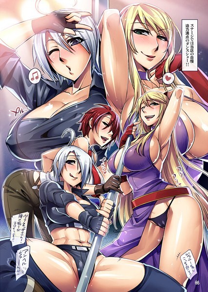 angel, b. jenet, and vanessa (the king of fighters and 3 more) drawn by redrop