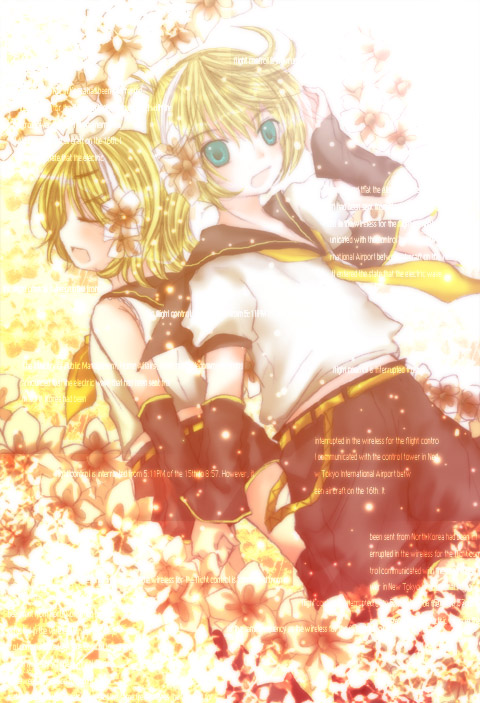 kagamine rin and kagamine len (vocaloid) drawn by kasuga_sunao
