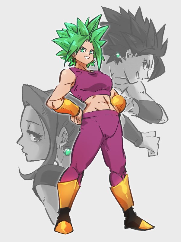 caulifla, kefla, and kale (dragon ball and 1 more) drawn by kemachiku