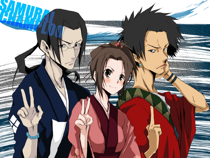 fuu, mugen, and jinnosuke (samurai champloo) drawn by kurafuji_sachi