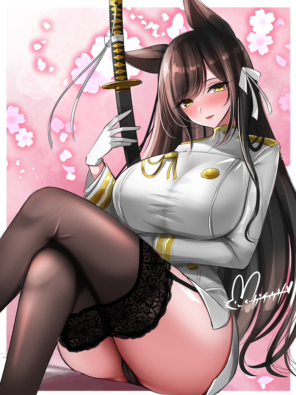 atago (azur lane) drawn by hisin