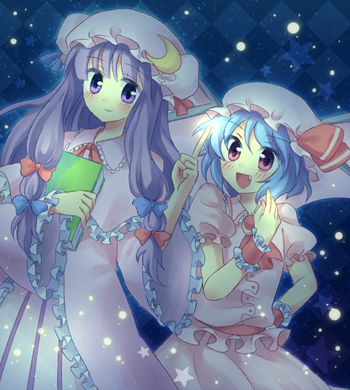 remilia scarlet and patchouli knowledge (touhou) drawn by kuguri_oimo