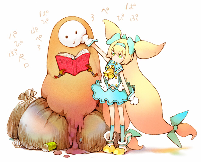 platinum the trinity and arakune (blazblue) drawn by ichihashi_makoto