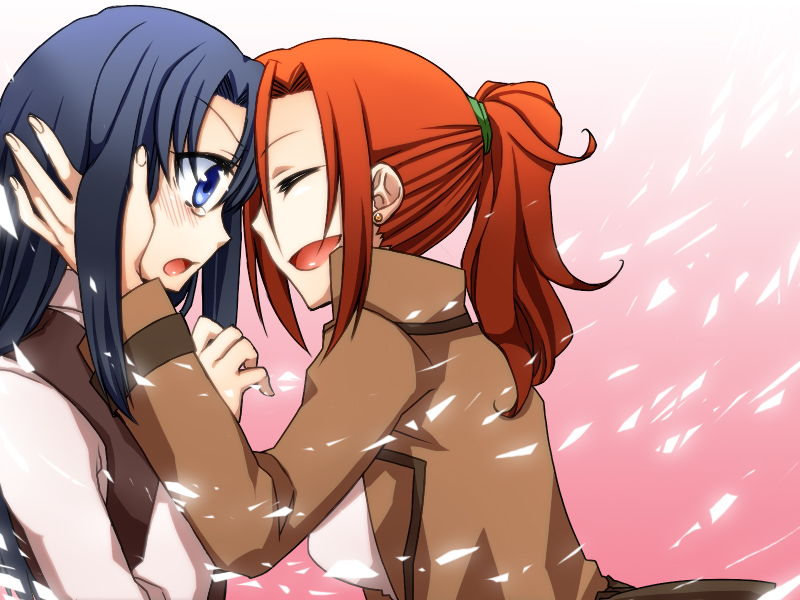 aozaki touko and kokutou azaka (kara no kyoukai) drawn by kamehima