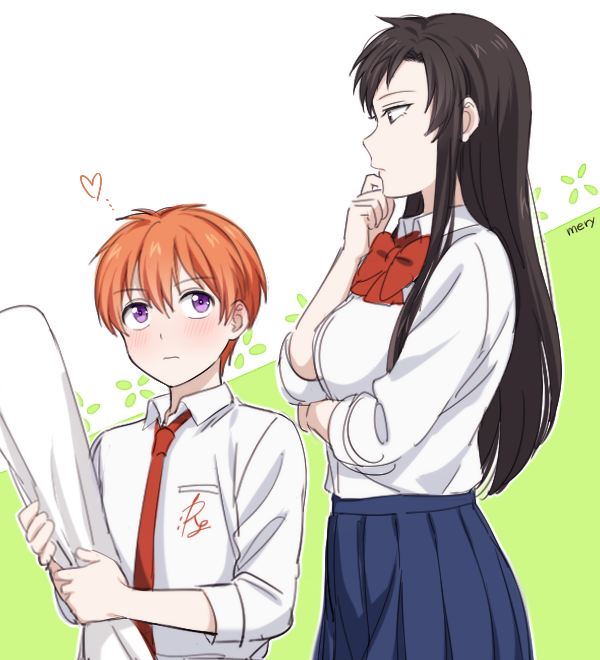 sakura chiyo and nozaki umetarou (gekkan shoujo nozaki-kun) drawn by mery_(yangmalgage)