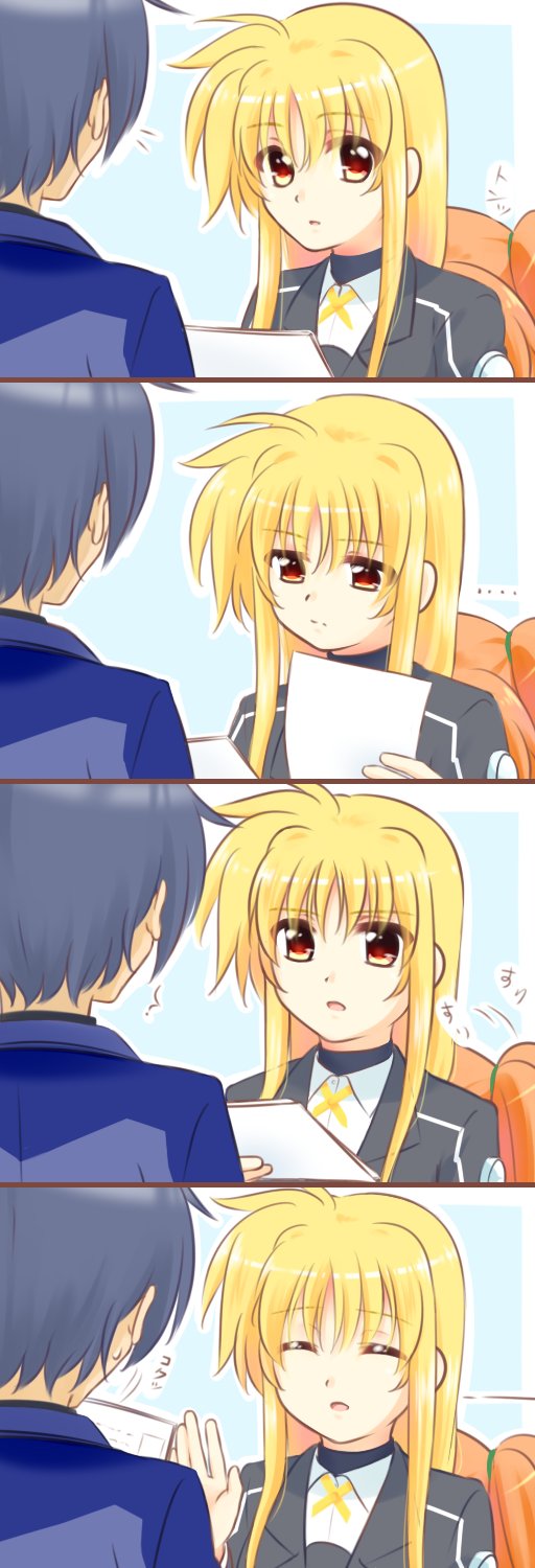 fate testarossa and takamachi nanoha (lyrical nanoha and 1 more) drawn by kerorokjy