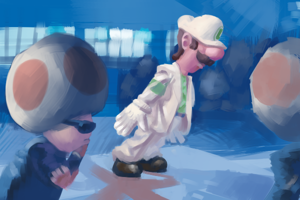 luigi, toad, red toad, michael jackson, and yellow toad (mario and 1 more) drawn by drawfag