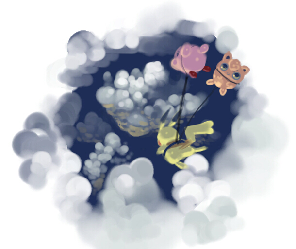 pikachu, kirby, and jigglypuff (pokemon and 2 more) drawn by koki_(ryoushikiha)