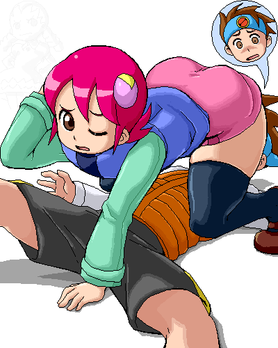 lan hikari and mayl sakurai (mega man and 1 more) drawn by isu