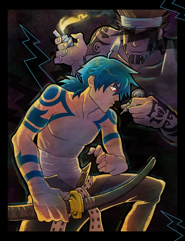 kamina (tengen toppa gurren lagann) drawn by the-sly-wink