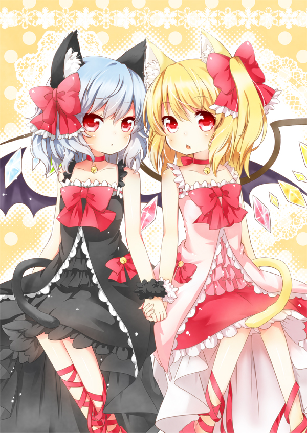 remilia scarlet and flandre scarlet (touhou) drawn by mimi_(mimi_puru)