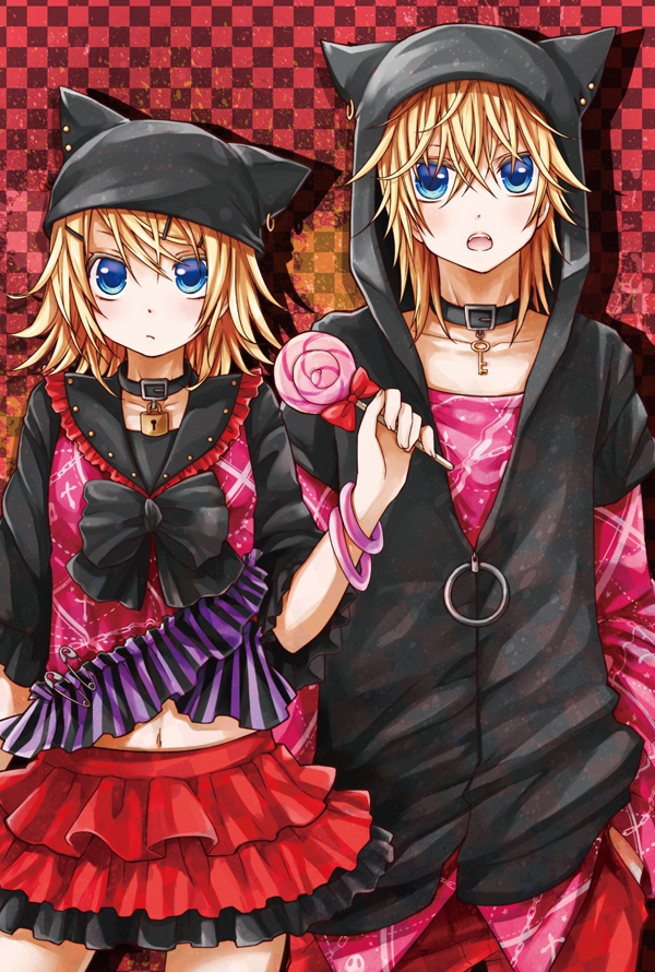 kagamine rin and kagamine len (vocaloid) drawn by momomochi