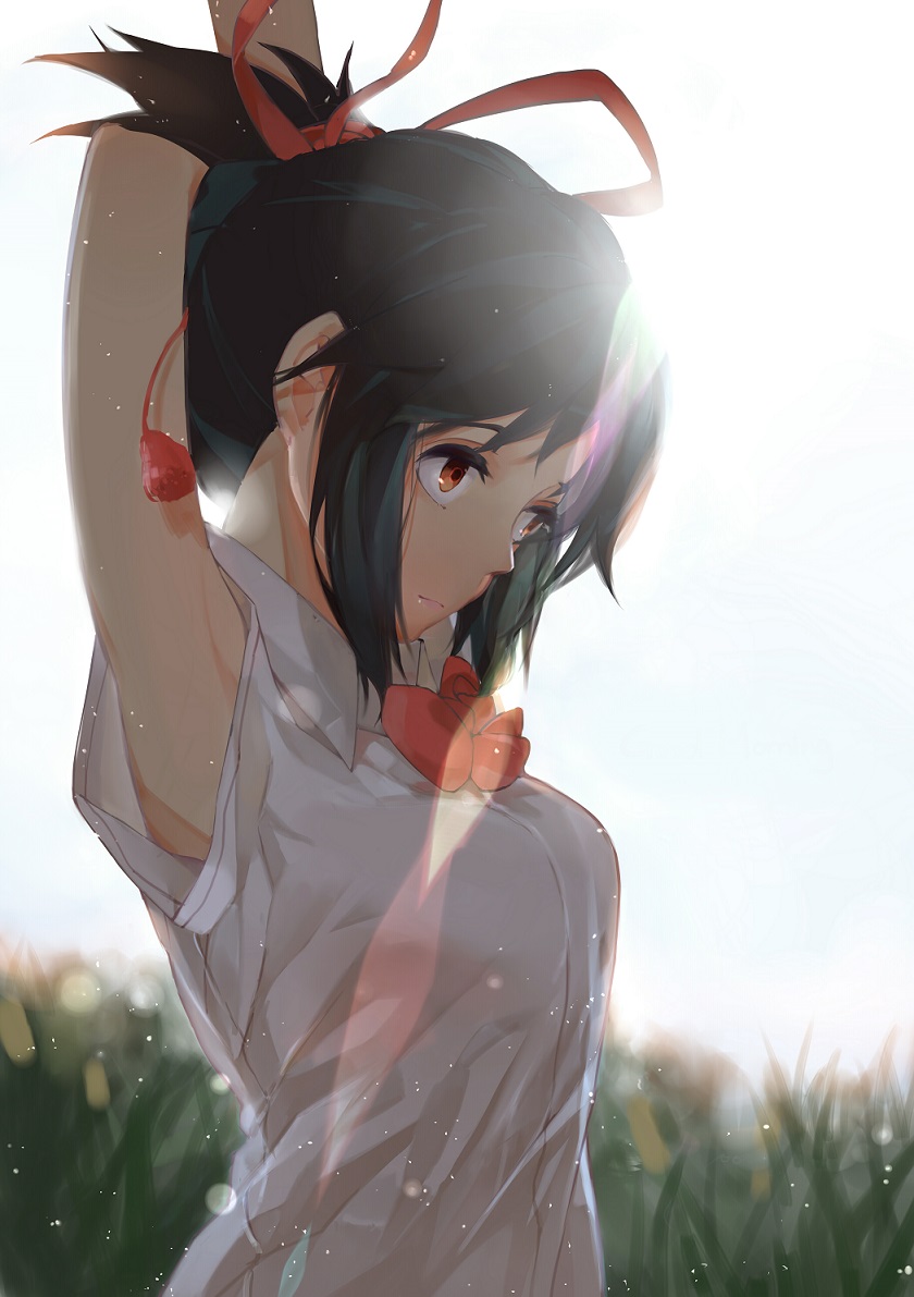 miyamizu mitsuha (kimi no na wa.) drawn by hana_mori