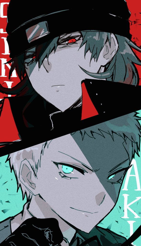 sanada akihiko and aragaki shinjirou (persona and 1 more) drawn by w_wota