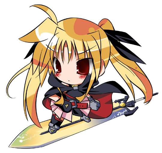 fate testarossa and bardiche (lyrical nanoha and 2 more) drawn by yamaguchi_shinnosuke
