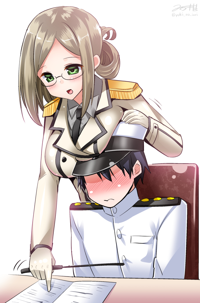 admiral and katori (kantai collection) drawn by yuuki_hb