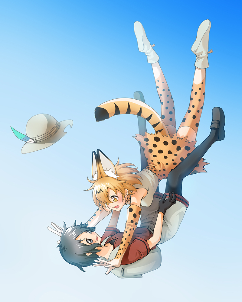 serval and kaban (kemono friends) drawn by inukoro_(spa)